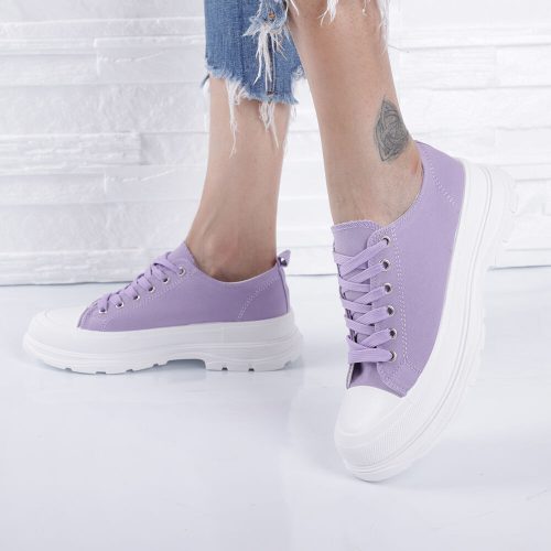 Női lila magasított talpú tornacipő