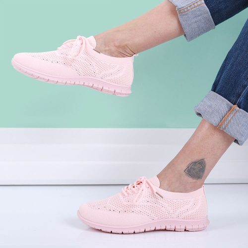 Női rózsaszín fűzős zoknicipő