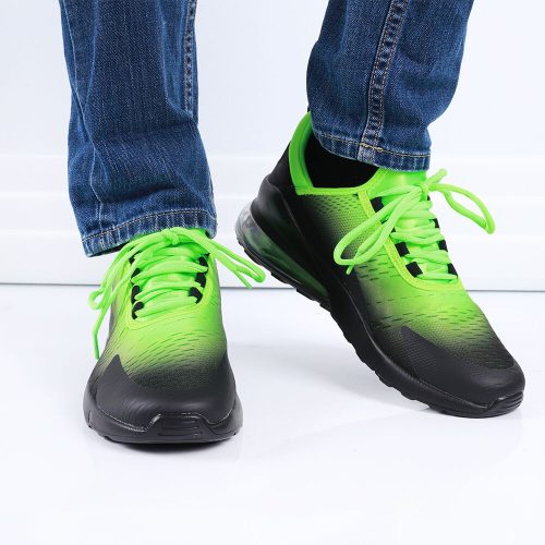 Férfi zöld-fekete sportcipő légpárnás sarokkal