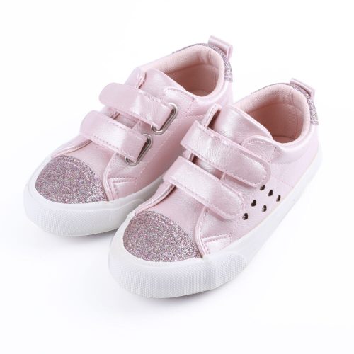 Kislány rózsaszín  cipő dupla tépőzárral
