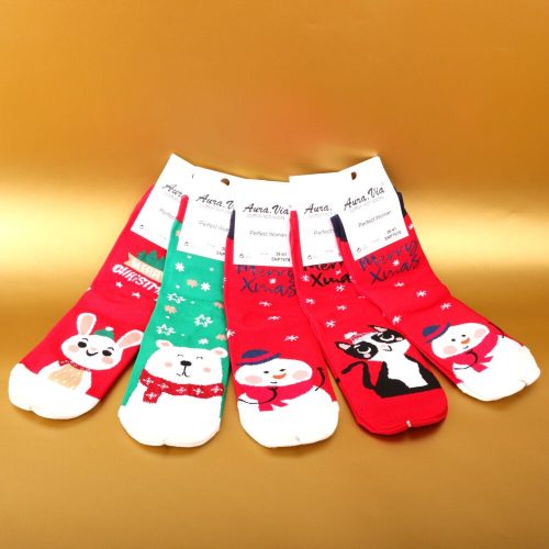 Női téli zokni csomag (5pár)-karácsonyi mintákkal 