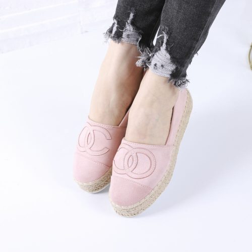 Női rózsaszín magasított talpú belebújós utcai cipő